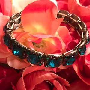 Silver blue gemstones bracelet